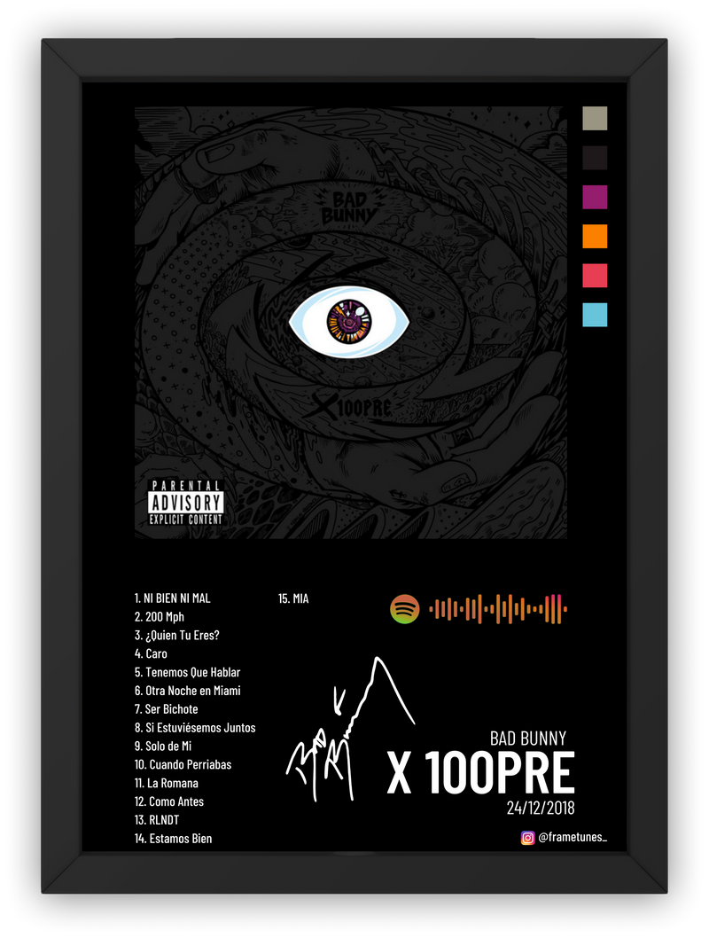 Cuadro Bad Bunny - X 100PRE