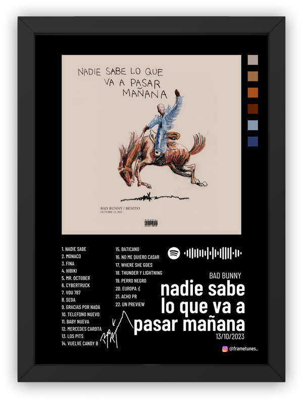 Cuadro Bad Bunny - nadie sabe lo que va a pasar mañana